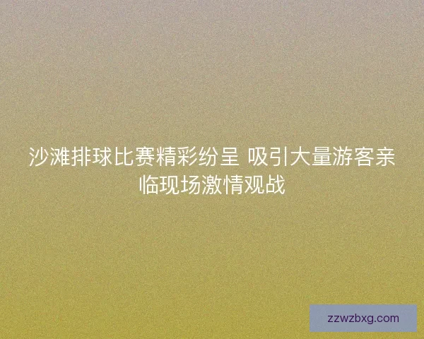 沙滩排球比赛精彩纷呈 吸引大量游客亲临现场激情观战