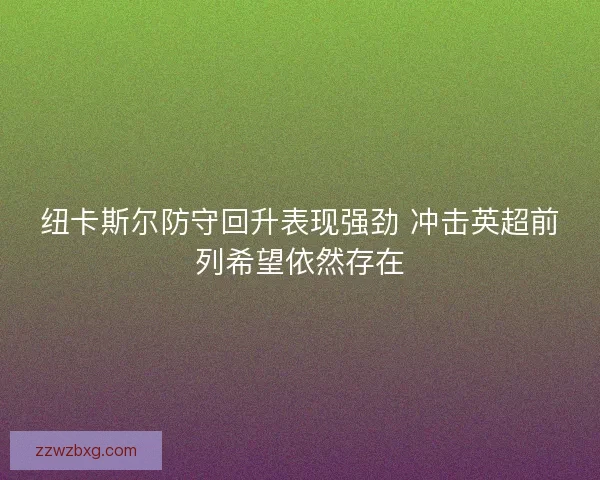 纽卡斯尔防守回升表现强劲 冲击英超前列希望依然存在